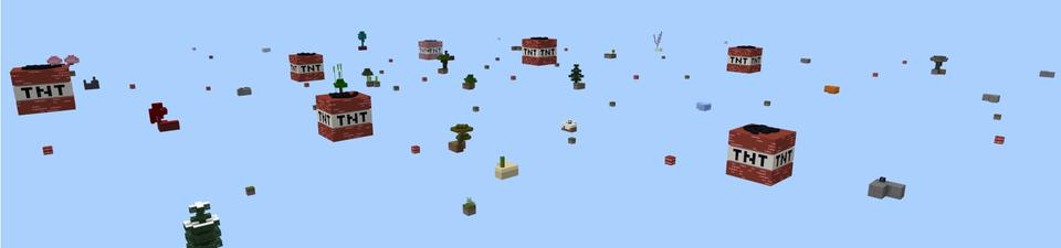Panorama of the Minecraft Bedrock Marketplace product Skyblock Giant TNT created by Fall Studios.