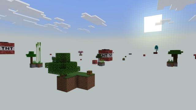 Screenshot of the Minecraft Bedrock Marketplace product Skyblock Giant TNT created by Fall Studios.