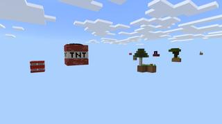 Screenshot of the Minecraft Bedrock Marketplace product Skyblock Giant TNT created by Fall Studios.