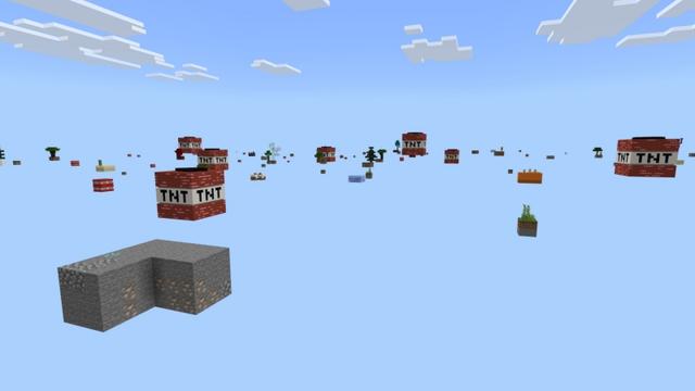 Screenshot of the Minecraft Bedrock Marketplace product Skyblock Giant TNT created by Fall Studios.