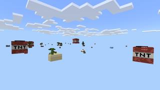 Screenshot of the Minecraft Bedrock Marketplace product Skyblock Giant TNT created by Fall Studios.
