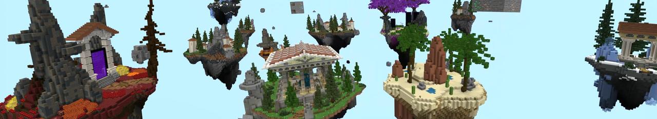Panorama of the Minecraft Bedrock Marketplace product Skyblock Greek Gods created by Fall Studios.