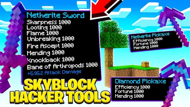 Thumbnail of the Minecraft Bedrock Marketplace product Skyblock Hacker Tools created by Fall Studios.