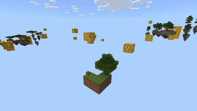 Screenshot of the Minecraft Bedrock Marketplace product Skyblock Lucky Block created by Fall Studios.
