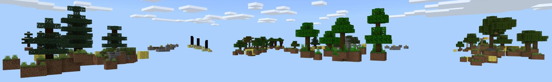 Panorama of the Minecraft Bedrock Marketplace product Skyblock Lucky Blocks created by Fall Studios.