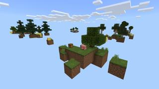Screenshot of the Minecraft Bedrock Marketplace product Skyblock Lucky Blocks created by Fall Studios.