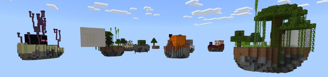 Panorama of the Minecraft Bedrock Marketplace product Skyblock Mob Heads created by Fall Studios.
