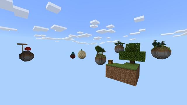 Screenshot of the Minecraft Bedrock Marketplace product Skyblock Planets created by Fall Studios.