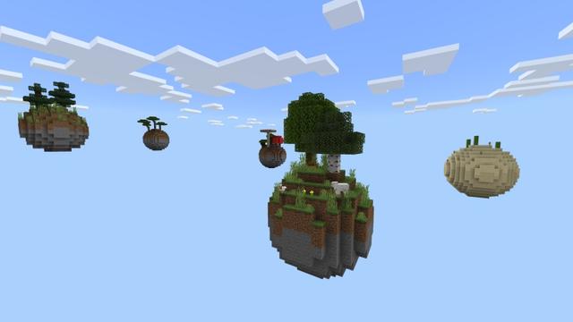Screenshot of the Minecraft Bedrock Marketplace product Skyblock Planets created by Fall Studios.