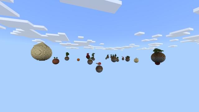 Screenshot of the Minecraft Bedrock Marketplace product Skyblock Planets created by Fall Studios.