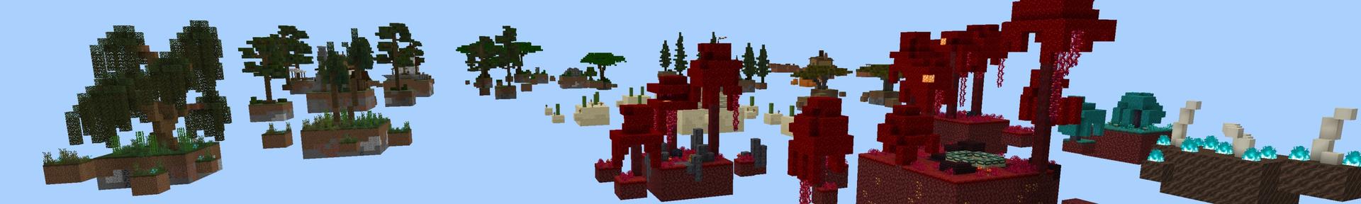 Panorama of the Minecraft Bedrock Marketplace product SKYBLOCK ++ created by Fall Studios.