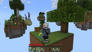 Screenshot of the Minecraft Bedrock Marketplace product Skyblock Rainbow Blocks created by Fall Studios.