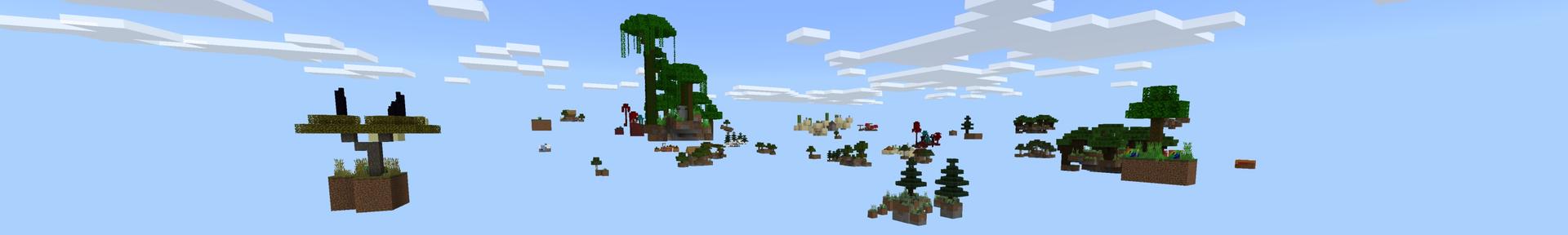 Panorama of the Minecraft Bedrock Marketplace product Skyblock Rainbow Lucky Blocks created by Fall Studios.
