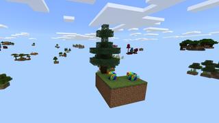 Screenshot of the Minecraft Bedrock Marketplace product Skyblock Rainbow Lucky Blocks created by Fall Studios.