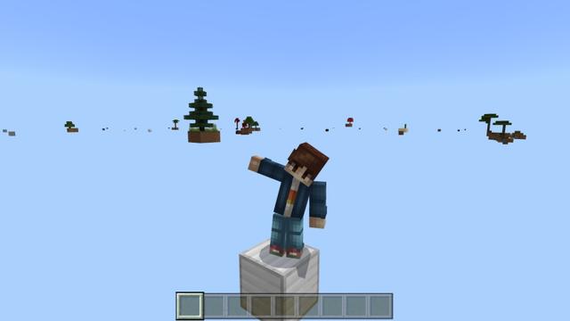 Screenshot of the Minecraft Bedrock Marketplace product Skyblock Random Blocks created by Fall Studios.
