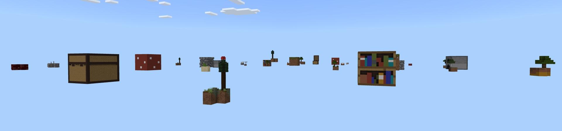 Panorama of the Minecraft Bedrock Marketplace product Skyblock Ultimate Blocks created by Fall Studios.