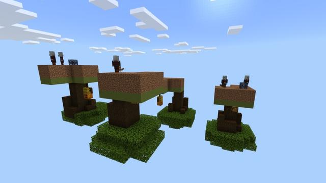 Screenshot of the Minecraft Bedrock Marketplace product Pára o bloco do céu de cabeça para baixo! created by Fall Studios.