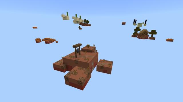 Screenshot of the Minecraft Bedrock Marketplace product Skyblock Wastelands created by Fall Studios.