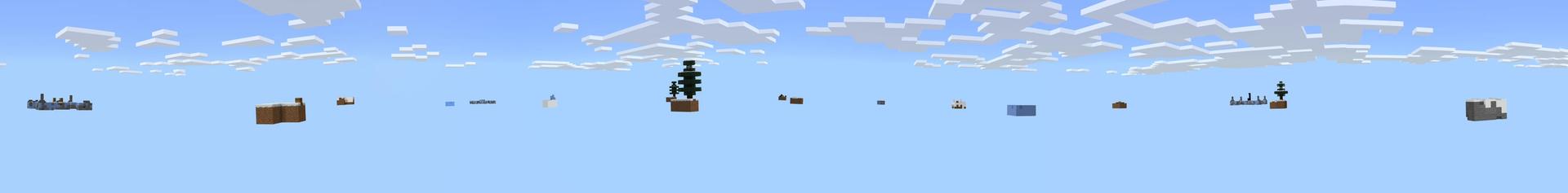 Panorama of the Minecraft Bedrock Marketplace product Skyblock: Winter Edition created by Fall Studios.