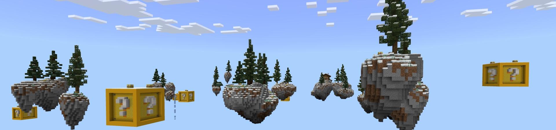 Panorama of the Minecraft Bedrock Marketplace product Skyblock Winter created by Fall Studios.