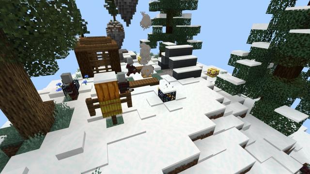 Screenshot of the Minecraft Bedrock Marketplace product Skyblock Winter created by Fall Studios.