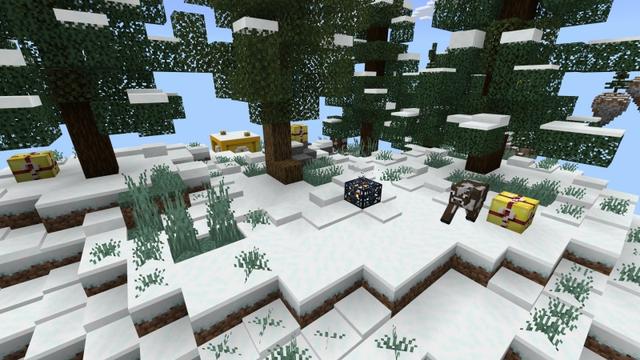 Screenshot of the Minecraft Bedrock Marketplace product Skyblock Winter created by Fall Studios.