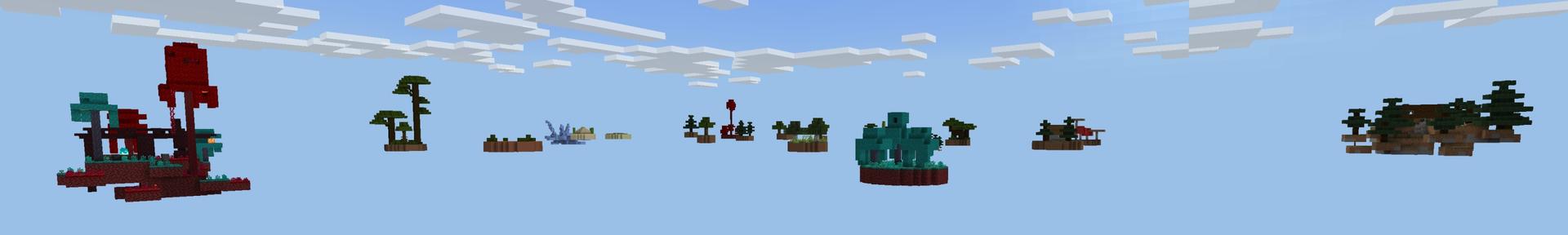 Panorama of the Minecraft Bedrock Marketplace product Skyblock World created by Fall Studios.