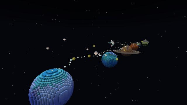 Screenshot of the Minecraft Bedrock Marketplace product Solar System Parkour created by Fall Studios.