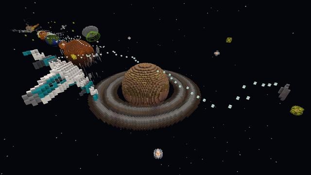 Screenshot of the Minecraft Bedrock Marketplace product Solar System Parkour created by Fall Studios.