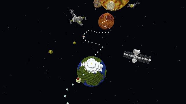 Screenshot of the Minecraft Bedrock Marketplace product Solar System Parkour created by Fall Studios.