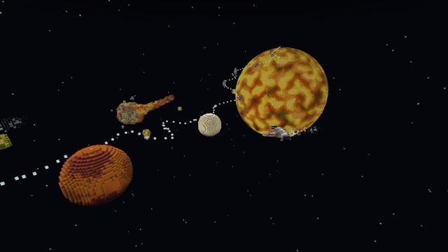 Screenshot of the Minecraft Bedrock Marketplace product Solar System Parkour created by Fall Studios.