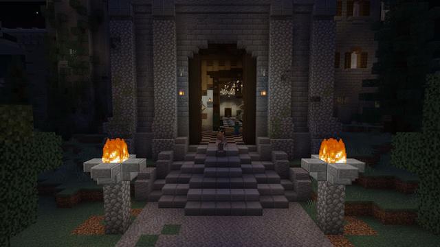 Screenshot of the Minecraft Bedrock Marketplace product Spooky Mansion: Lucky Blocks created by Fall Studios.