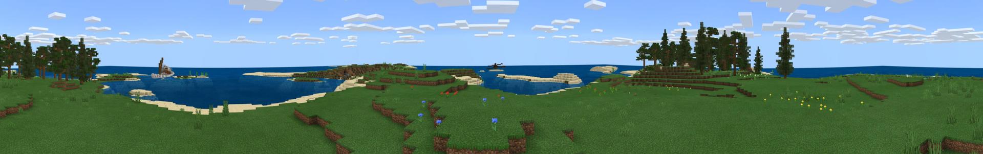 Panorama of the Minecraft Bedrock Marketplace product Stranded Survival created by Fall Studios.