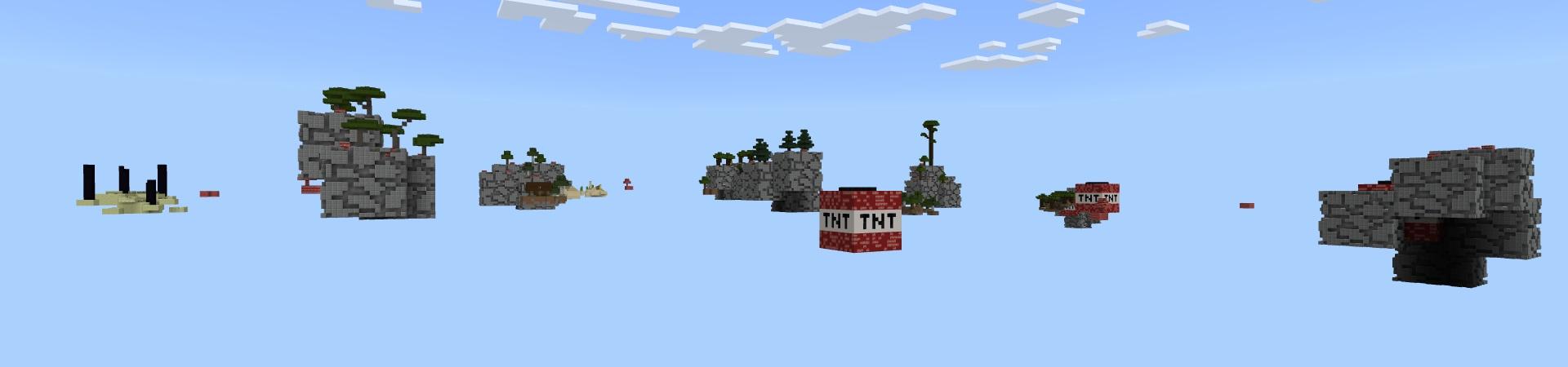 Panorama of the Minecraft Bedrock Marketplace product TNT Skyblock created by Fall Studios.
