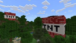 Screenshot of the Minecraft Bedrock Marketplace product TNT Village created by Fall Studios.