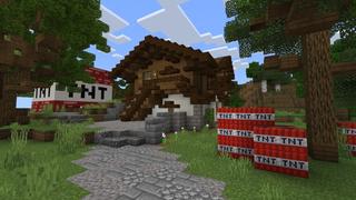 Screenshot of the Minecraft Bedrock Marketplace product TNT Village created by Fall Studios.