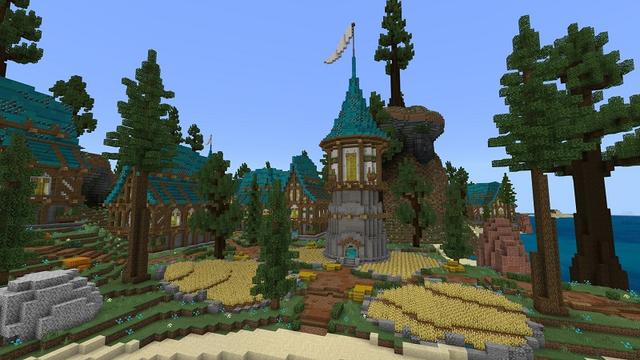 Screenshot of the Minecraft Bedrock Marketplace product Treasure Village created by Fall Studios.