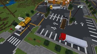 Screenshot of the Minecraft Bedrock Marketplace product Trucks 2 created by Fall Studios.