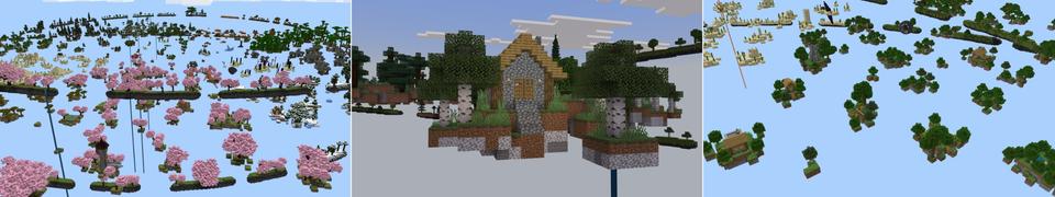 Panorama of the Minecraft Bedrock Marketplace product Tryzz's Skyblock Adventure created by Fall Studios.