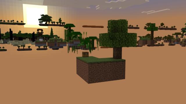 Screenshot of the Minecraft Bedrock Marketplace product Tryzz's Skyblock Adventure created by Fall Studios.