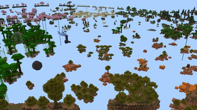 Screenshot of the Minecraft Bedrock Marketplace product Tryzz's Skyblock Adventure created by Fall Studios.