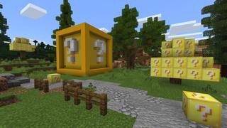 Screenshot of the Minecraft Bedrock Marketplace product Ultimate Lucky Blocks created by Fall Studios.