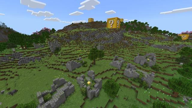 Screenshot of the Minecraft Bedrock Marketplace product Ultimate Lucky Blocks created by Fall Studios.