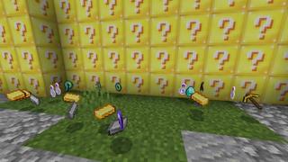 Screenshot of the Minecraft Bedrock Marketplace product Ultimate Lucky Blocks created by Fall Studios.