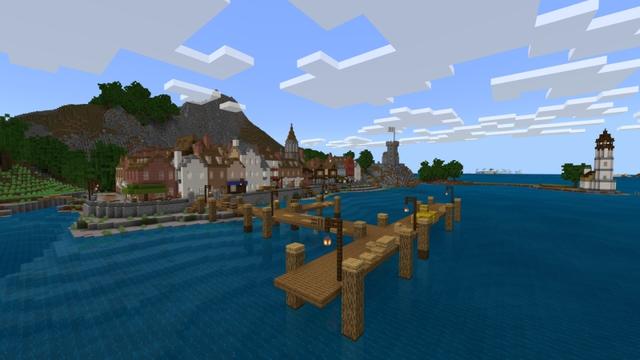 Screenshot of the Minecraft Bedrock Marketplace product Victorian Harbor created by Fall Studios.