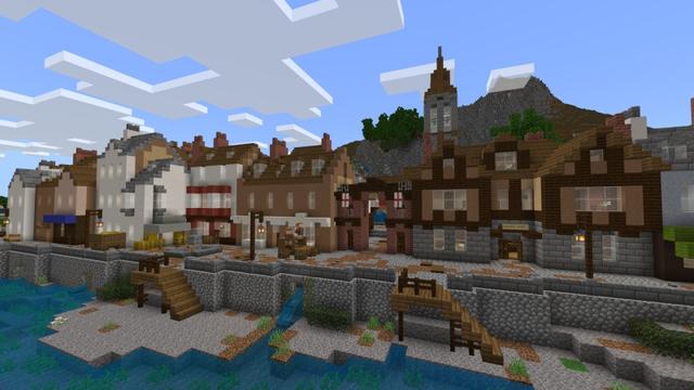 Screenshot of the Minecraft Bedrock Marketplace product Victorian Harbor created by Fall Studios.