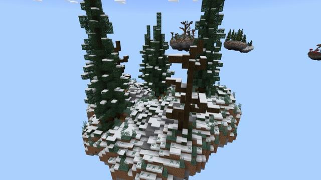 Screenshot of the Minecraft Bedrock Marketplace product Winter One Block created by Fall Studios.