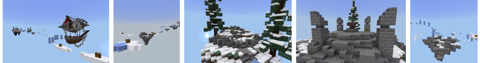 Panorama of the Minecraft Bedrock Marketplace product Winter Parkour created by Fall Studios.