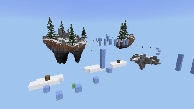 Screenshot of the Minecraft Bedrock Marketplace product Winter Parkour created by Fall Studios.
