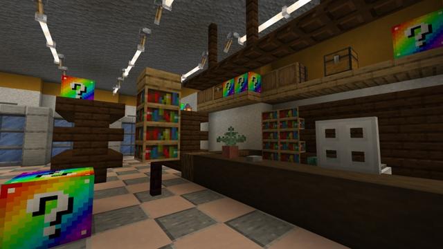 Screenshot of the Minecraft Bedrock Marketplace product Winter Rainbow Blocks created by Fall Studios.